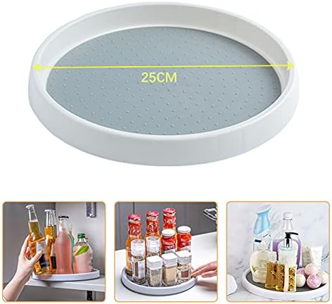 2Pcs Kitchen Turntable Spice Organizer for Cupboard, Rotating Spice Rack, cosmetic shelf, 25cm