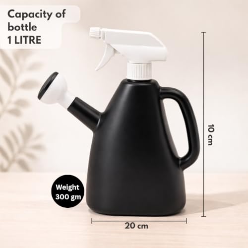 Image of Urban Upvan Watering and Spray Dual-Use Watering Can 1L | Garden Watering Sprayer Bottle with Adjustable Nozzle | Indoor Outdoor Plant Watering Tool for Home, Balcony & Garden (Black)