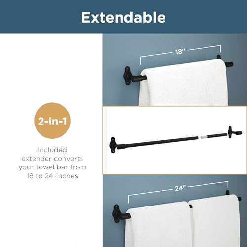 Franklin Brass Kildare (3-Pack) Bathroom Set Matte Black 18" + 6" Towel Rack, Toilet Paper Holder/Hand Towel Holder, Towel Hook | 3-Piece Bath Hardware Accessories Set KLD63-MB - Image 8