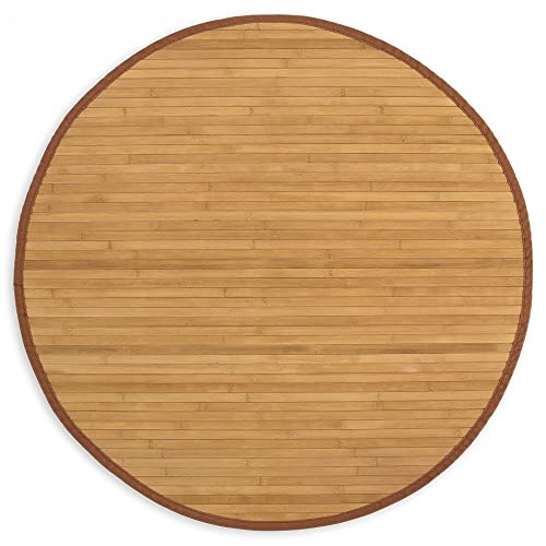 Décoshop26 Tapis en Bambou Rond Brun Ø 180cm TAP06070