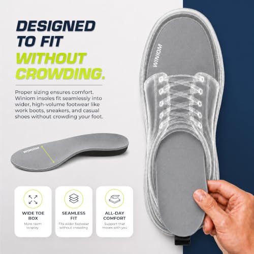 Image of Flat Feet Insoles Men & Women - Orthotic Shoe Inserts with Arch Support for Flat Feet, Overpronation Insoles with Shock Absorption for Heel and Foot Pain Relief (Stone, M 4-4.5 / W 6-6.5)