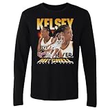 500 LEVEL Kelsey Mitchell Indiana Fever Vintage Long Sleeve Shirt (Black, Medium)