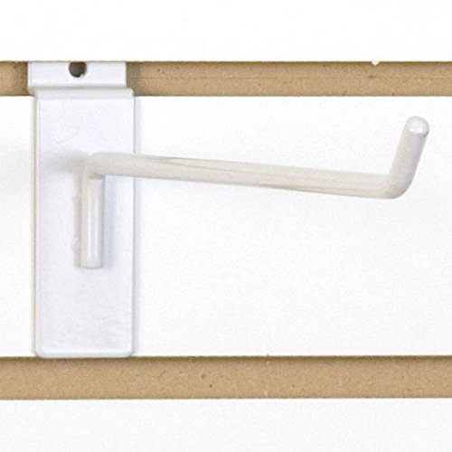 Slatwall Wire Hook in White 12 L x 1/4 D Inches - Count of 100