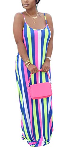 Laiyivic maxi dresses for women casual summer sexy stripe bodycon…
