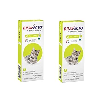 Combo 2 Antipulgas Bravecto 1,2 a 2,8kg Transdermal Gatos