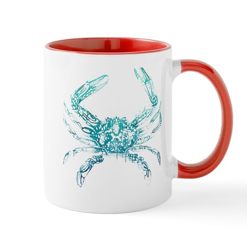 CafePress Coastal Nautical Beach Crab Mug 11 oz (325 ml) Ceramic Coffee Mug