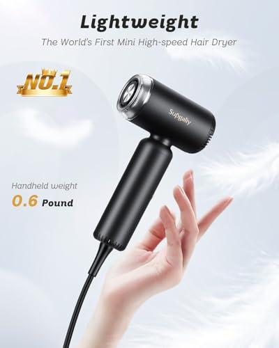SUPGALIY Dual Voltage Travel Hair Dryer Mini High Speed Blow for Fast Drying Ionic - image 3