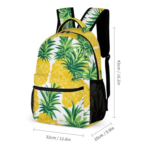 Pineapples Pattern Cute Backpacks Set Lightweight Lunch Bag Aesthetic Pencil Cases for Travel Work2