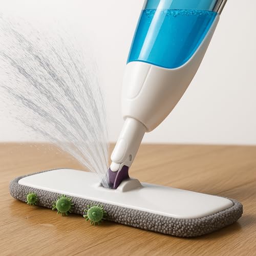 Velaryx MOPA FREGONA CON PULVERIZADOR – Mocho Fregona con Botella 500ml, Cabezal Giratorio, Almohadillas Lavables – Fregona Mopa para Parquet, Baldosas y Limpia Suelos en Seco y Húmedo. Regalo 3 Mopas
