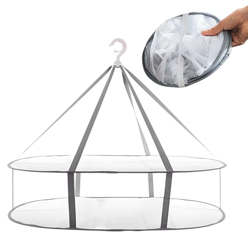 衣類乾燥ラック ? 2 層 77x61x65cm または 3 層 77x61x78cm オプション付きの折りたたみメッシュ フラット乾燥機 |アパートの洗濯物、衣類、セーター、靴下、下着、おもちゃ、旅行に最適です。