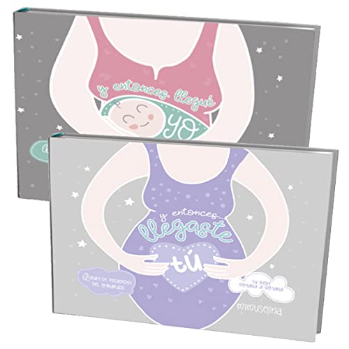 MIMUSELINA Álbum Embarazo 9 Meses + Álbum Recuerdos Bebe Primer Año - Regalo Futuras Mamas para...