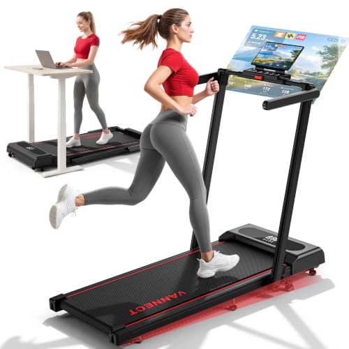 Image of 6 in 1 Folding Treadmill with 1-12KM/H, 9% Incline Walking Pad Foldable with APP, 2.75HP Under Desk Treadmills for Home Office, Running Machine Portable with Magnetic Remote Control, 350LBS Weight