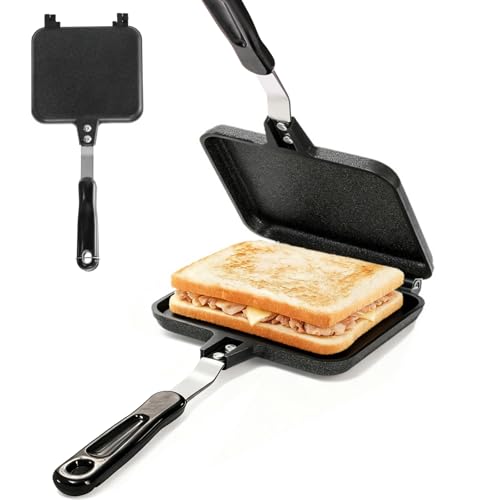 Cididu Hot Sandwich Maker, Grilled Sandwich Toaster for Small Bread Pancake, Double Sided Non-Stick...