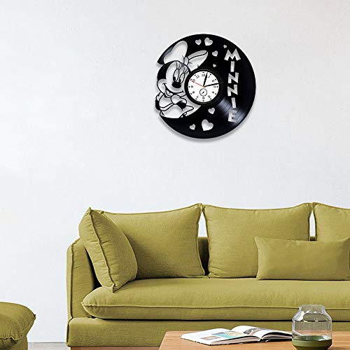 Kovides Minnie Mouse Gift For Girl Minnie Mouse Vinyl Clock Minnie Mouse Vinyl Wall Clock Disney Vinyl Record Wall Clock Disney Gift Disney Wall Clock Large Minnie Mouse Gift For Kids Disney Clock #TOP2