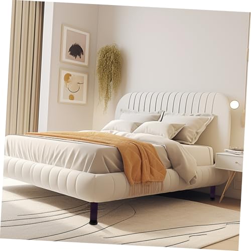 HOLIDYOYO 4pcs Adjustable Bed Support Legs Metal Center Support for Bed Frame Stabilizer Height Adjustable Floor Mats for Stability and