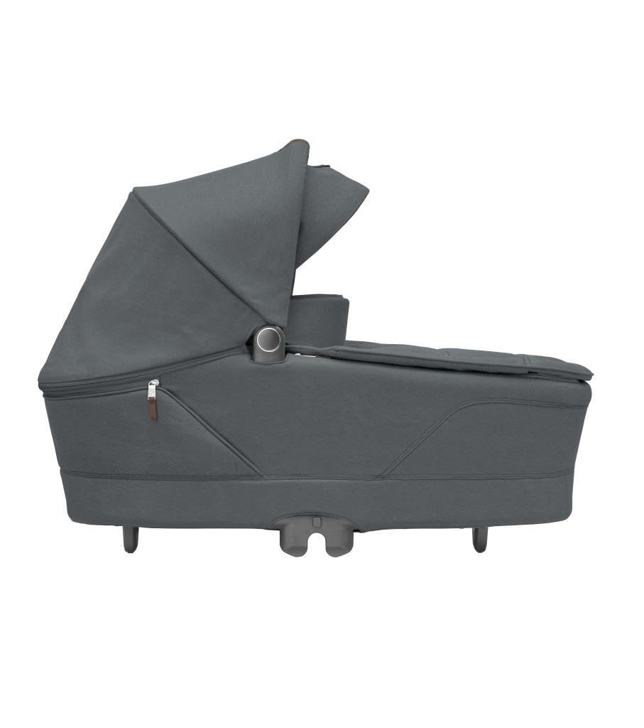 Maxi-Cosi Sense Capazo, Amplio y cómodo, colchón de Memory Foam Transpirable, Paneles ClimaFlow, inclinación SoothingSlope, Apto para Dormir de Noche, asa de Piel Vegana, Twillic Graphite