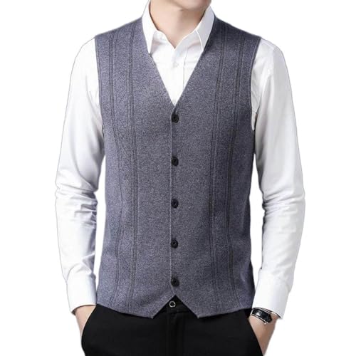 Cárdigan de chaleco de punto con cuello en V para hombre chaleco clásico informal