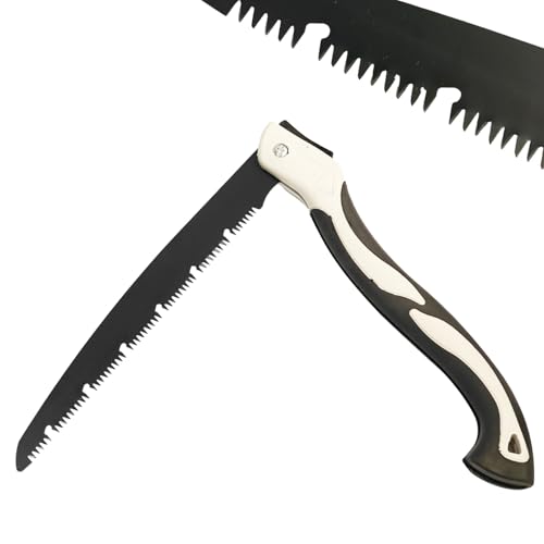 Image of BeGrit Folding Pruning Saw 12 inch Hand Saw with Replacement Blade & Safety Lock SK5 High Carbon Steel Blade Tree Branch Cutting Tool for Camping Bushcraft Trimming Trees Plants Shrubs Wood