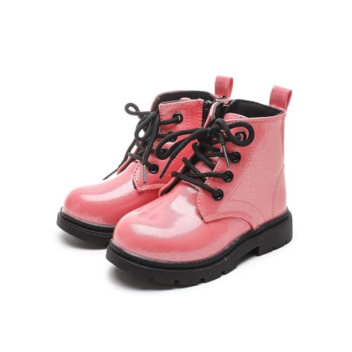 Komfyea Cute Children Boots Floral Print Girl Lace Up Boots （Toddler/Little Kids