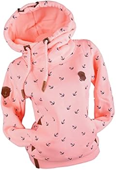 VIN TE dames hoodie sweatshirt warm fleece trui met anker motief S - 7XL, 7XL