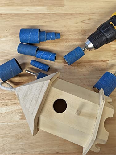 Line10 Tools 16 Pack Blue Zirconia Sanding Drums And Sleeves Set For Drill, 2-Inch Long #TOP4