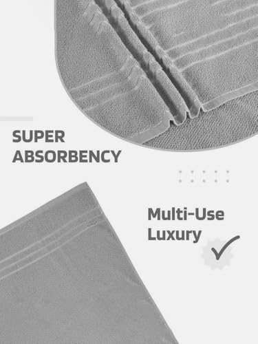 Image of Hand Towels 480 GSM 16x24 inches, Soft & Highly Absorbent Bathroom /Face Towels, Pack of 2 (Gray)