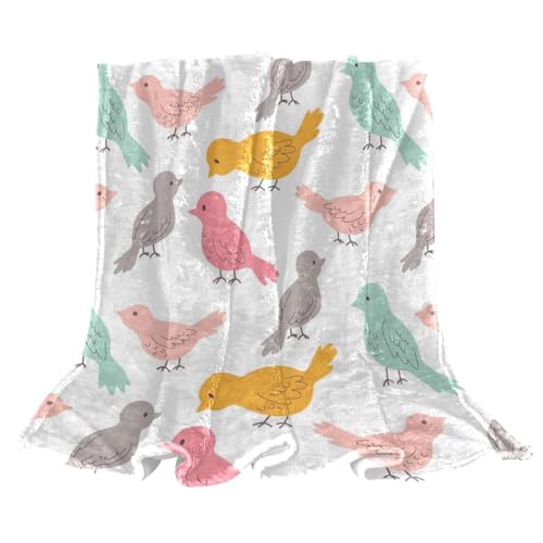 Couverture polaire oiseaux colorés, cadeau idéal déco pour lit et sofa - 2