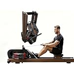 Foldable Rowing Machines for Home with Adjustable Large Water Tank & Comfortable Seat for Real Experience Immersive Water Rower, APP Link,Joint 0 Impact 330LBS Weight Capacity;