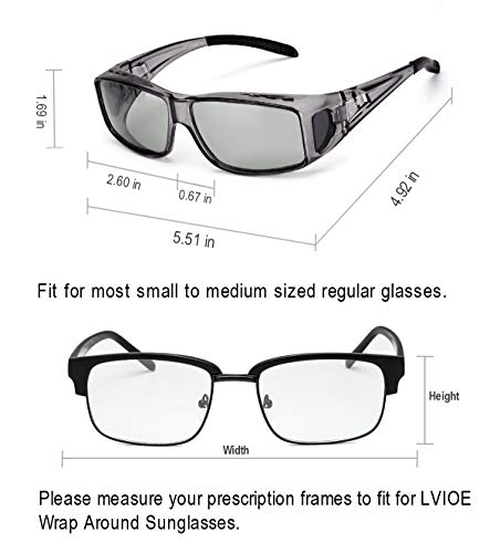 LVIOE Fit Over Photochromic Polarized Sunglasses for Outdoor Activities Wear Over Rx/Prescription Glasses UV400 Protection4