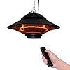 VONROC Sfeervolle terrasverwarmer hangend – Albano – 1500W – Krachtige infraroodlamp – met afstandsbediening