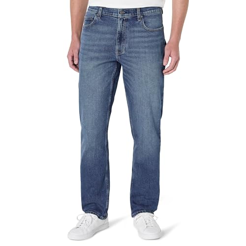 Amazon Essentials Men's Low Stretch Athletic Fit Jeans, Stone Medium Wash, 33W x 30L