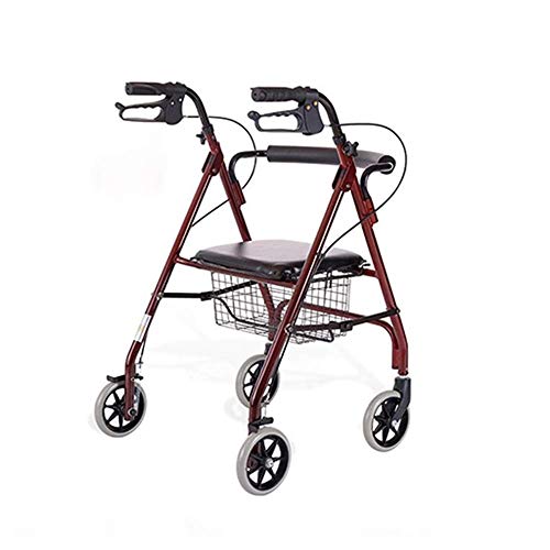 Andador plegable ligero con asiento acolchado y cesta para una marcha segura
