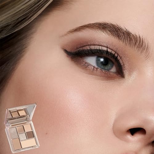 Nude Eyeshadow Palette, Brown Grey Nude Eye Shadows Palette For Women, Long Lasting Shimmer Matte Eyeshadow Make-Up Palettes Waterproof Highly Pigmented Blendable Nude Brown Eyeshadow Palette - Image 7