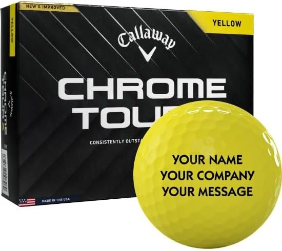 2024 Callaway Golf Chrome Tour X Yellow Personalized Golf Balls