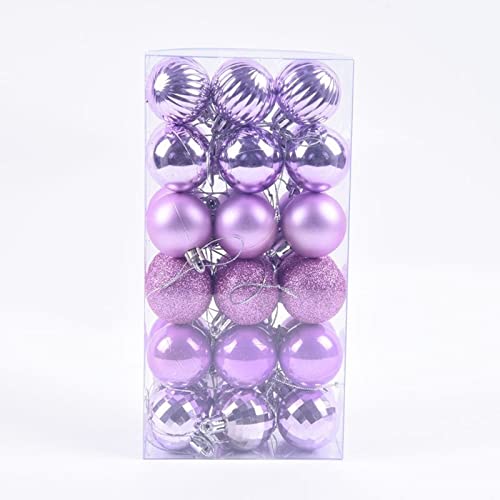 KOCNYDEY Lot de 36 Boules de Noël incassables à Suspendre pour Noël Halloween fête Mariage Maison Vacances 40 mm (Violet Clair) Cover