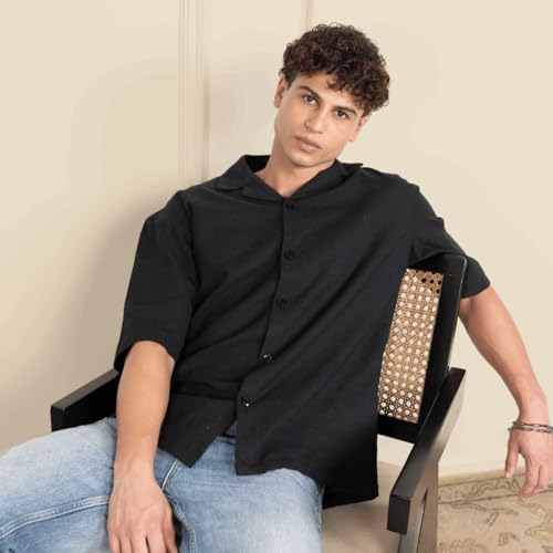 Image of Aatman Men's Half Sleeve | Casual | Box Fit | Cuban Collar Shirt