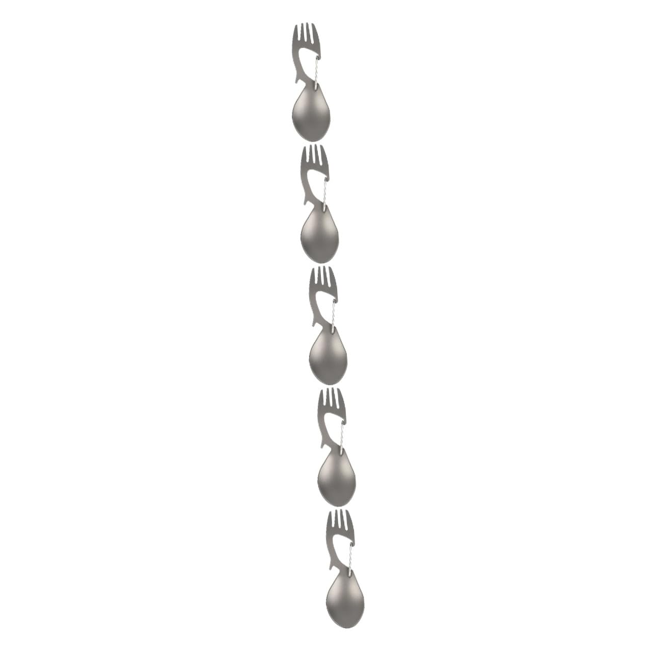 ibasenice Lot De 5 Couverts Multifonctions En Titane Cuillères-Fourchettes Et Ustensiles De Voyage Petites Cuillères-Fourchettes Pliables En Titane Couverts De Randonnée
