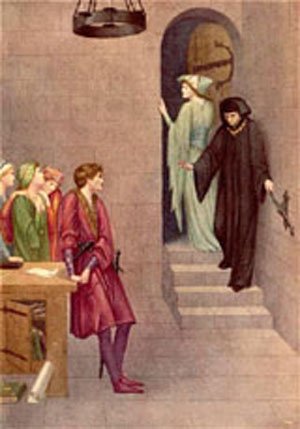 Peinture à l'huile Prince Henry Elsie and Lucifer 1910 Sidney Harold Meteyard tableau 36x48