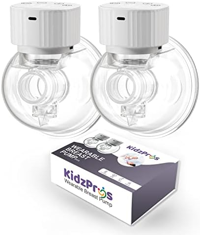 KidzPros Double Wearable Breast Pump, Hands Free Breast Pump, Portable Electric Breast Pump, 3 Modes & 9 Levels, LCD Touch Screen Display, Wearable Milk Extractor, BPA Free Breastfeeding (2pcs)