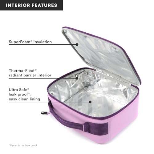 Image of Titan by Arctic Zone Fridge Cold Lunch Box with 2 Gel Ice Packs, Small Insulated Cooler Bag with Leak Proof Lining for School and Work, Lavender