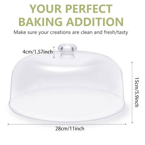 11-inch Plastic Acrylic Cake Dome Cover, Suitable for Cake Stand Plates Transparent Cake Cover(Transparent Handle) by CozyState - Image 2