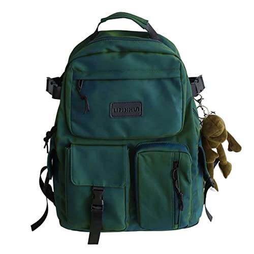 Lässiger Rucksack mit großer Kapazität, niedlicher Rucksack für Schulanfang, Reisen, Wandern, Teenager, Mädchen, ästhetischer Rucksack 2024, Grün , Large, Casual
