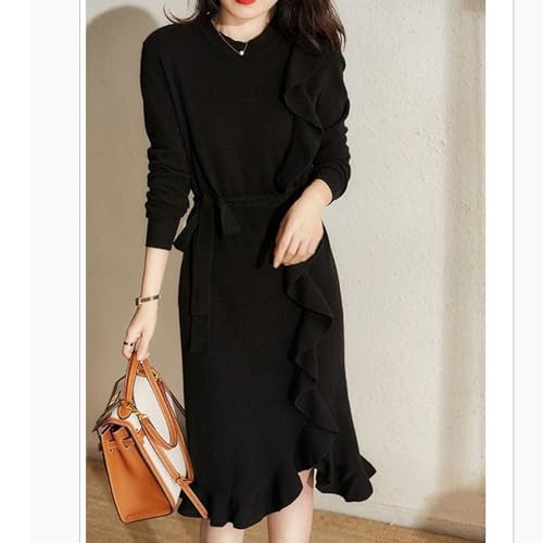 Robe de travail midi noire idéale du bureau aux soirées