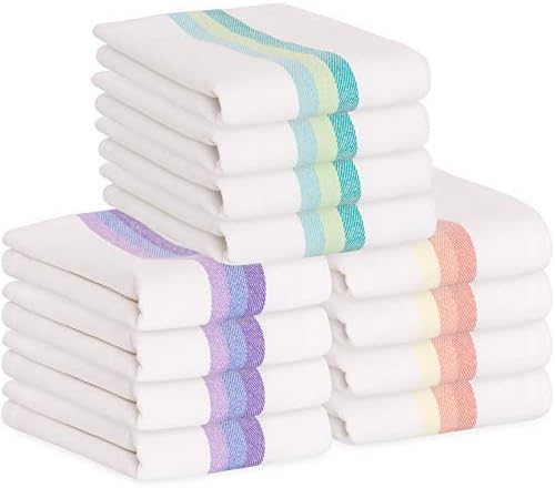 GREEN LIFESTYLE Kitchen Dish Towels Set of 12-Tea Towels 100% Cotton. Large Dish Cloths 28"x20" Soft and Absorbent Great for Home or Restaurant - Image 8