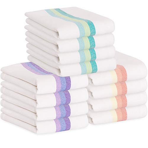 Green Lifestyle Kitchen Dish Towels Set Of 12-Tea Towels 100% Cotton. Large Dish Cloths 28"X20" Soft And Absorbent Great For Home Or Restaurant #TOP7
