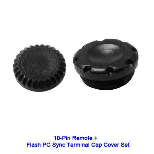 KIT TAPPI 10-PIN compatibile con NIKON AI set coppia tappo 10 pin 10-pin pc sincro flash telecomando scatto remoto mc-30 cap cover sync terminal mc30 remote control D2 D300 D300S D200 D800E D700