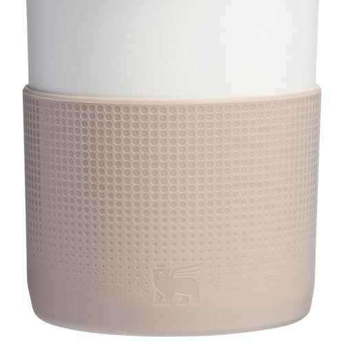 Image of STANLEY Quencher Boot and Straw Cover Cap | Anti-Slip Silicone Protector for 40 oz Tumbler with Handle | Accessory Set for Stainless Steel Drinking Cup | Cream