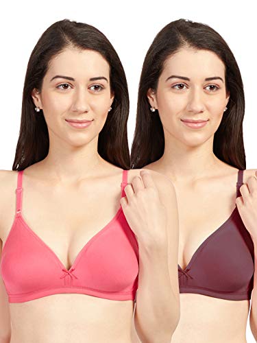 Image of SONARI Omania Womens Non-Padded Cotton Polyester Bras - Solid, Non-Wired, Medium Coverage, Hand Washable (Pack of 2)