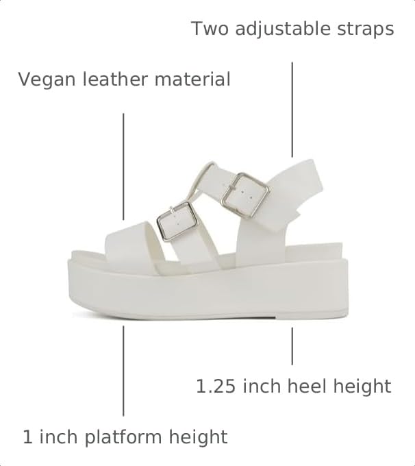 Image of Soda inchSTELLAR inch ~ Women Flatform Multi Strap Double Buckle Open Toe Ankle Strap Platform Wedge Sandals