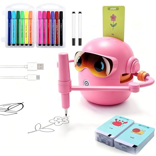 BUERPINKING Malroboter für Kinder Zeichenroboter Kinder für ab 3 4 5 6 7 9 Jahre Mal Roboter zur Frühkindliche Bildung mit Stift & Karten für Jungen Mädchen